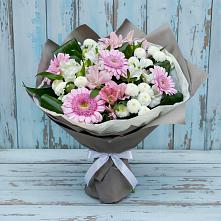 Букет цветов из:  Герберы, Альстромерии и Хризантемы #REPLACE_PRED# Поселок кирпичного завода