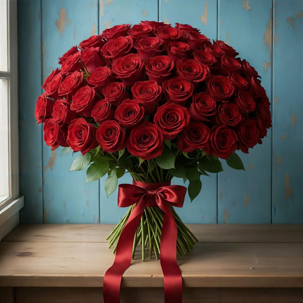 Букет Красные розы Блэк Меджик в Поселок кирпичного завода