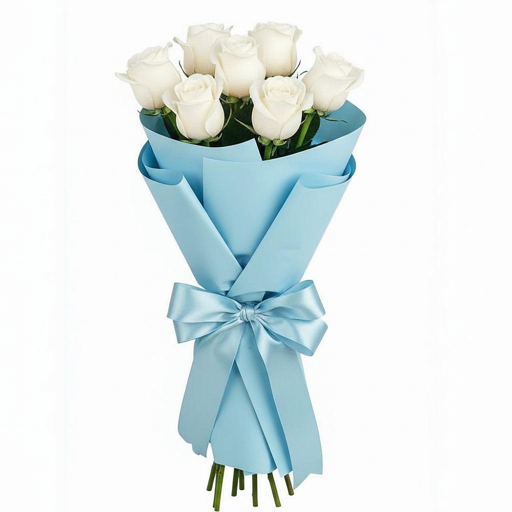 Букет 7 белых роз Проуд в Поселок кирпичного завода