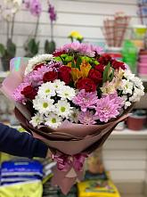 Букет цветов из:  Розы, Хризантемы и Альстромерии #REPLACE_PRED# Поселок кирпичного завода