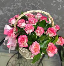 Цветочная композиция из Розы в корзине #REPLACE_PRED# Поселок кирпичного завода