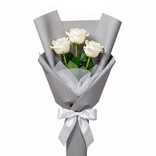 Букет 3 белые розы #REPLACE_PRED# Поселок кирпичного завода