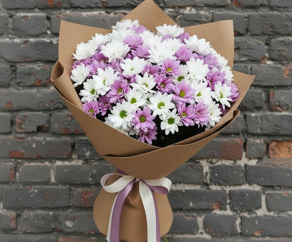 Букет цветов из: Хризантемы в Поселок кирпичного завода