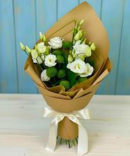 Букет цветов из:  Хризантемы и Лизиантусы #REPLACE_PRED# Поселок кирпичного завода