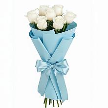 Букет 7 белых роз Проуд в Поселок кирпичного завода