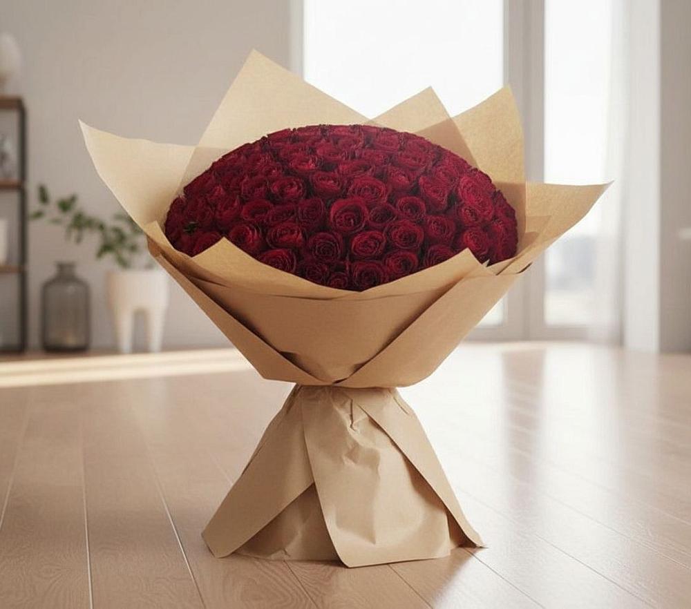 Букет 101 Красная роза в Поселок кирпичного завода