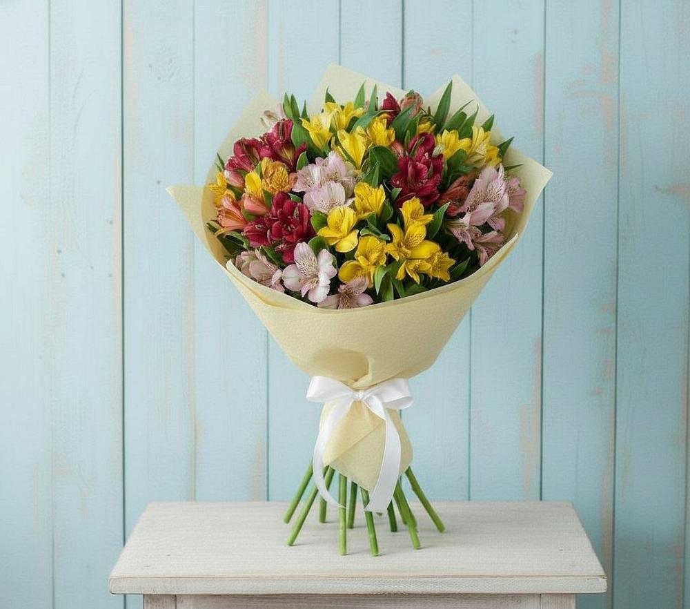 Букет цветов из: Альстромерии в Поселок кирпичного завода