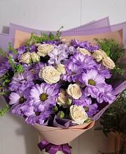 Букет цветов из:  Хризантемы и Розы #REPLACE_PRED# Поселок кирпичного завода