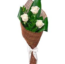 Букет 3 белые розы #REPLACE_PRED# Поселок кирпичного завода
