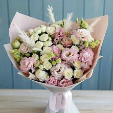 Букет цветов из:  Альстромерии и Розы в Поселок кирпичного завода