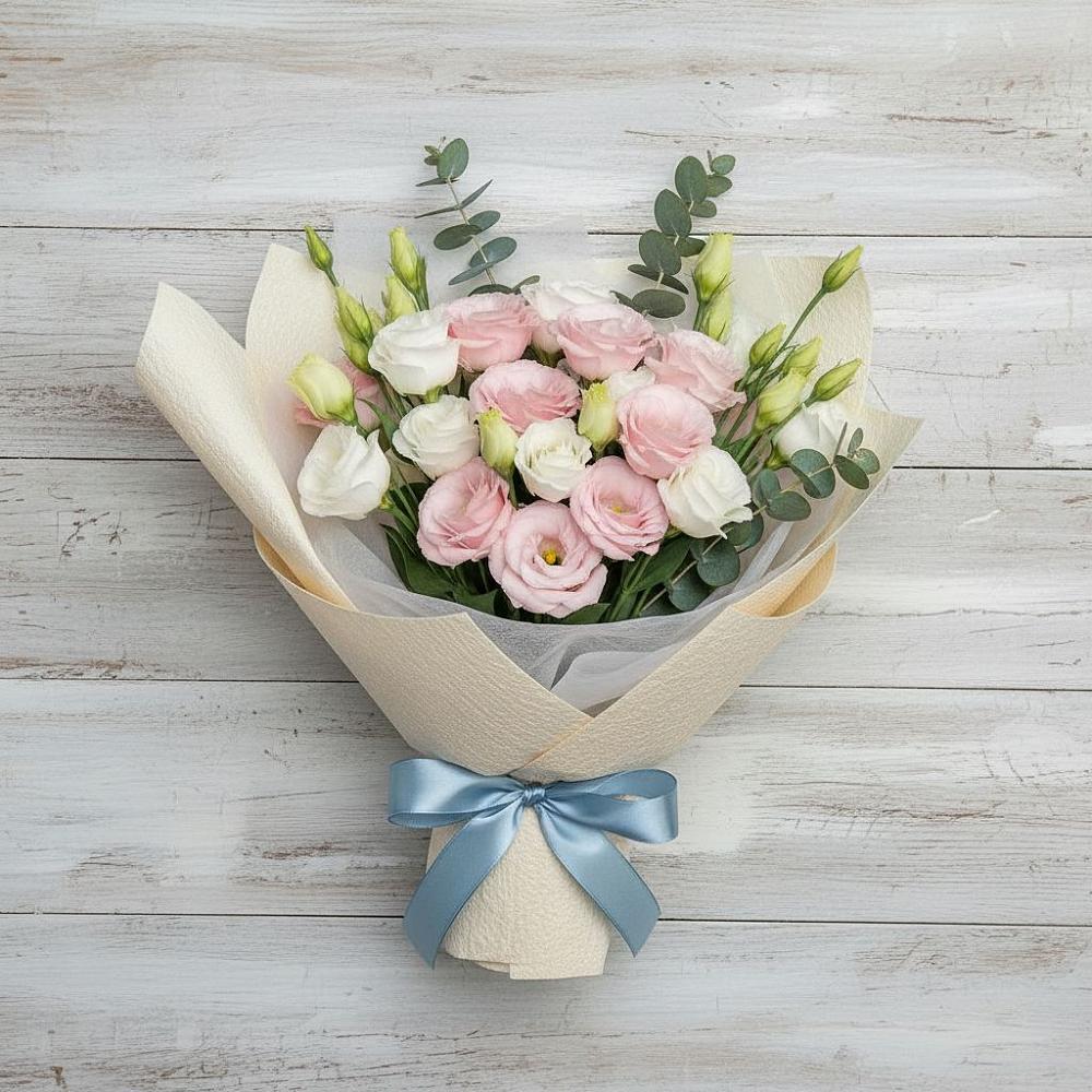 Букет цветов из: Лизиантусы в Поселок кирпичного завода